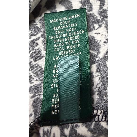 Lauren Ralph Lauren Women Sheath Dress Size 6 Black White 3/4 Sleeve Stretch New - Picture 12 of 12